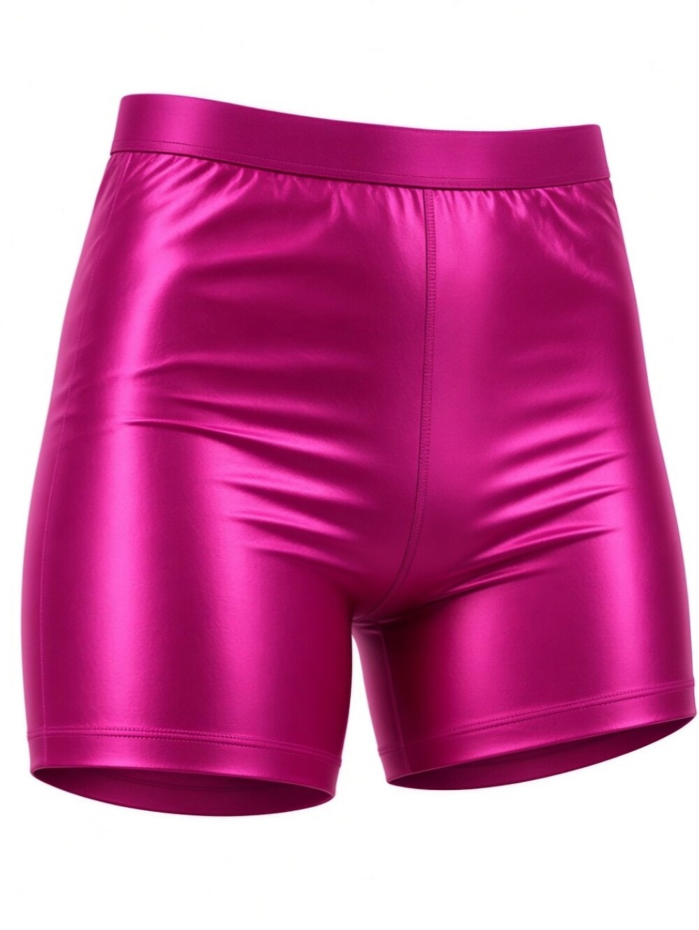 Jo Jax Women's High-Waist Satin-Look  Shorts - Fuchsia